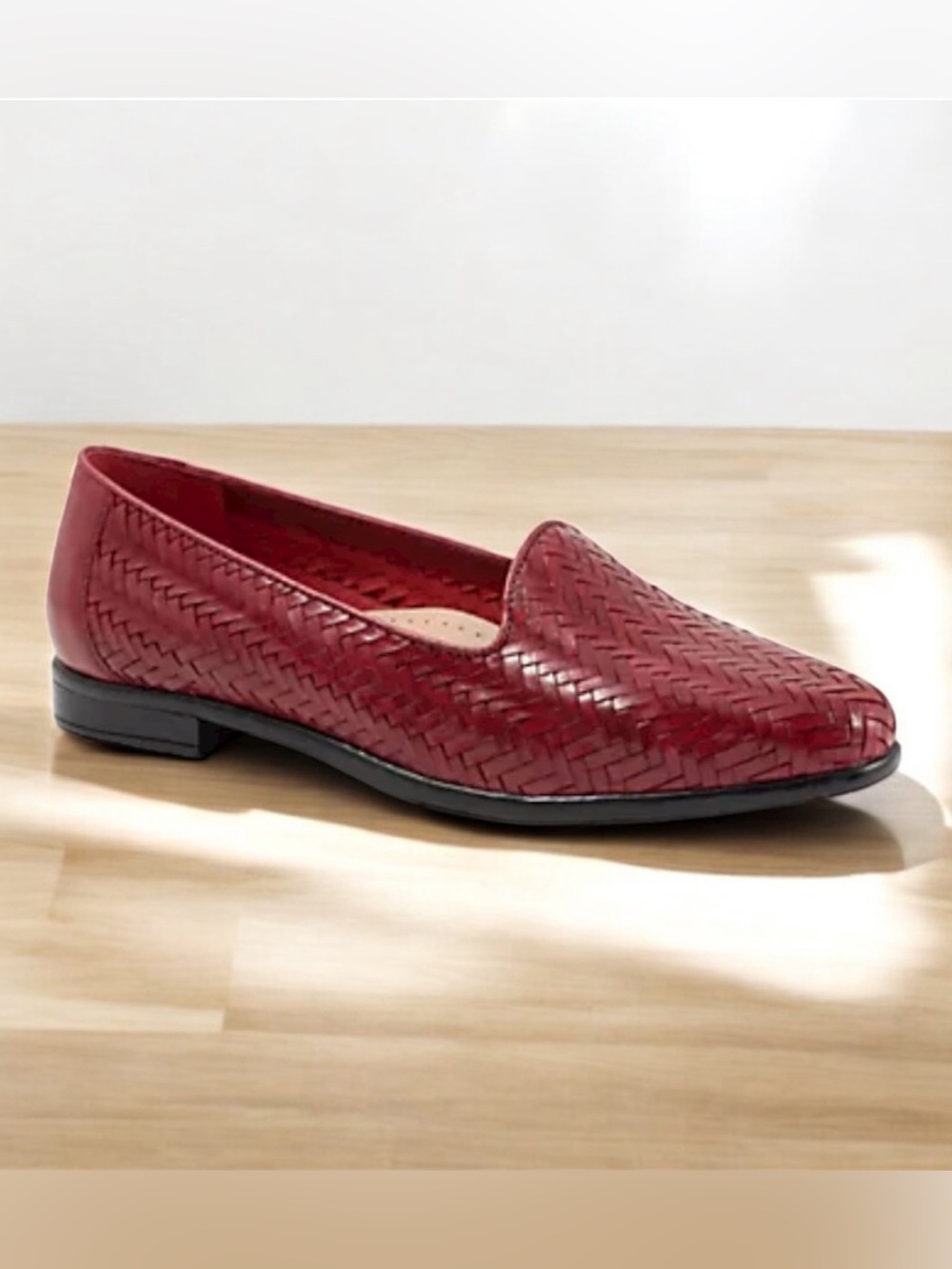 Trotters Red Woven Leather Slip-On Loafer